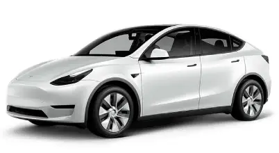 Tesla Model Y with driver